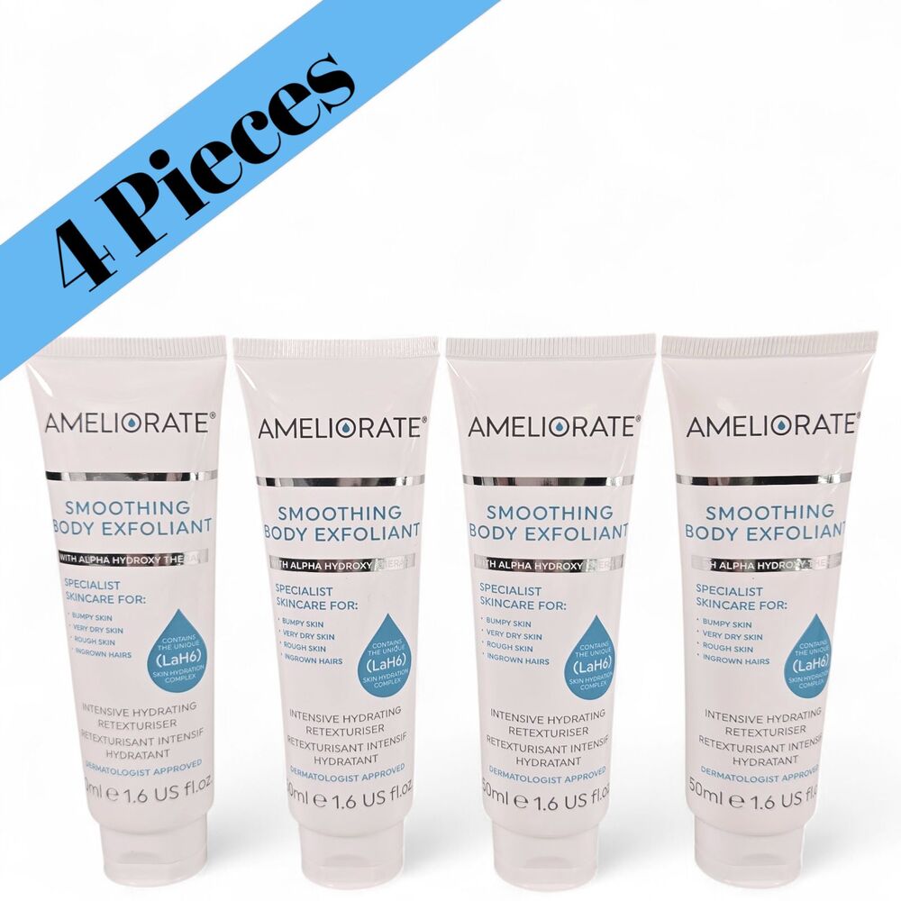 4X Ameliorate Smoothing Body Exfoliant Body Scrub 50ml Lot of 4 Alpha Hydroxy